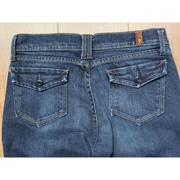 7 FOR ALL MANKIND Women's Dark Wash Blue Skinny 8" Rise Jeans Size 26 Pockets - Picture 8 of 14